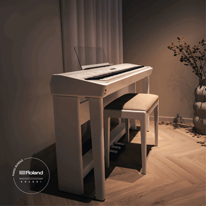 Roland FP-90X Hvit Interiør Krakki Pianopakke