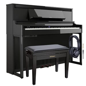 Roland LX-6 Sort Gloss- Pakke med Pianokrakk og Hodetelefon