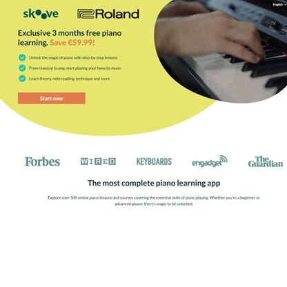 Lær å spill piano med Skoove